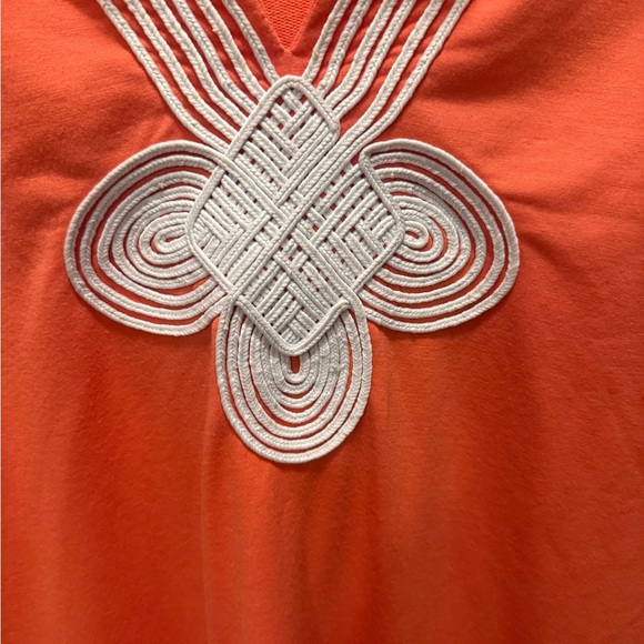 Cabana Life Dress Coral Tides French Terry Embroidery Preppy Coastal Size S - Picture 4 of 7